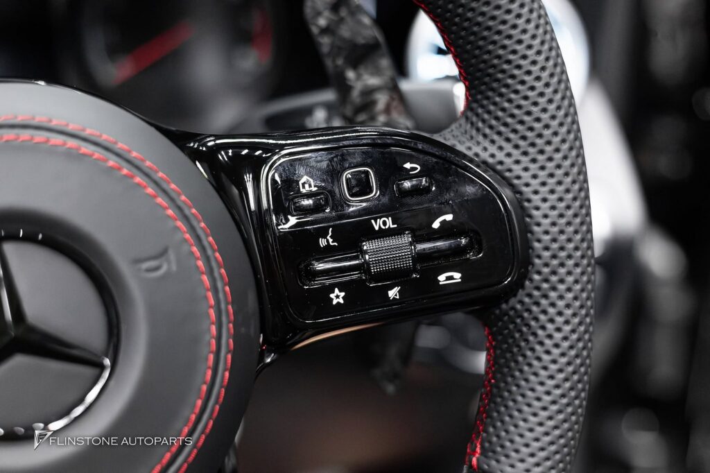 Mercedes-Benz พวงมาลัย FORGED CARBON สำหรับ GLC-Class W253 เย็บด้ายสีแดง และก้