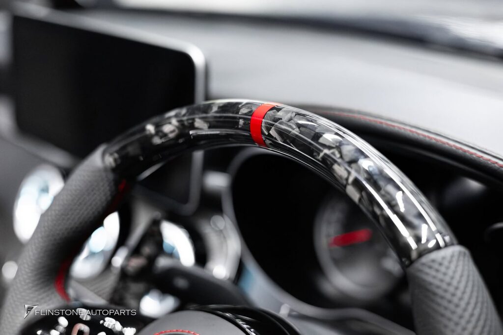 Mercedes-Benz พวงมาลัย FORGED CARBON สำหรับ GLC-Class W253 เย็บด้ายสีแดง และก้