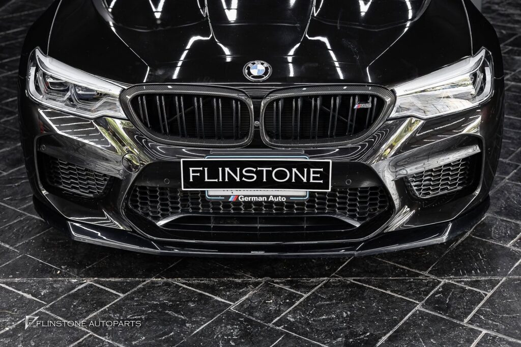 ลิ้นหน้าสีดำเงาสำหรับ BMW F90 M5