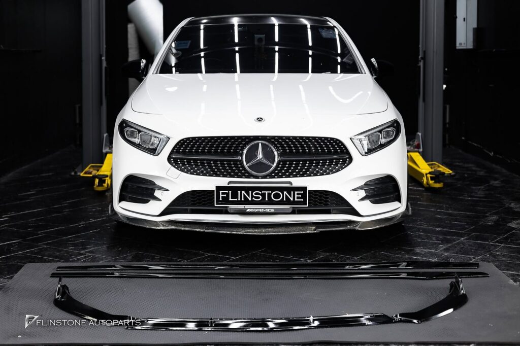 Mercedes-Benz W177 A-Class GTs Black Front Lip + GTs Black Side Skirt