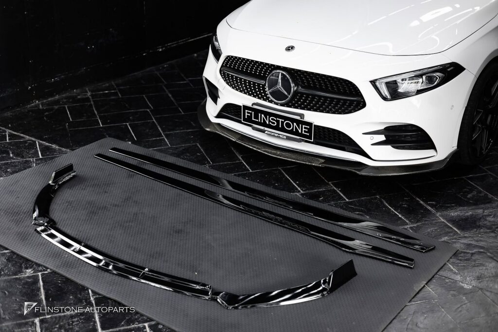 Mercedes-Benz W177 A-Class GTs Black Front Lip + GTs Black Side Skirt