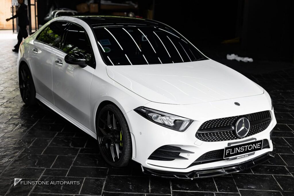 Mercedes-Benz W177 A-Class GTs Black Front Lip + GTs Black Side Skirt
