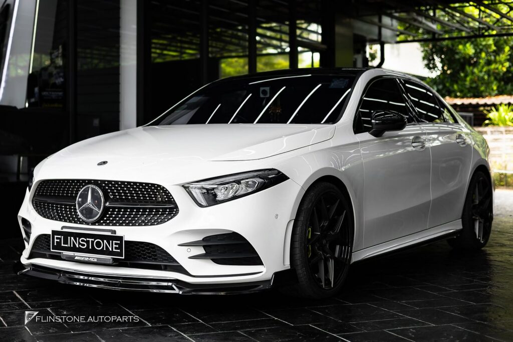 Mercedes-Benz W177 A-Class GTs Black Front Lip + GTs Black Side Skirt