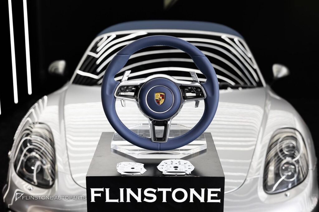 PORSCHE 981 Cayman – Boxster Custom PORSCHE Steering Wheel + Custom White Cluster