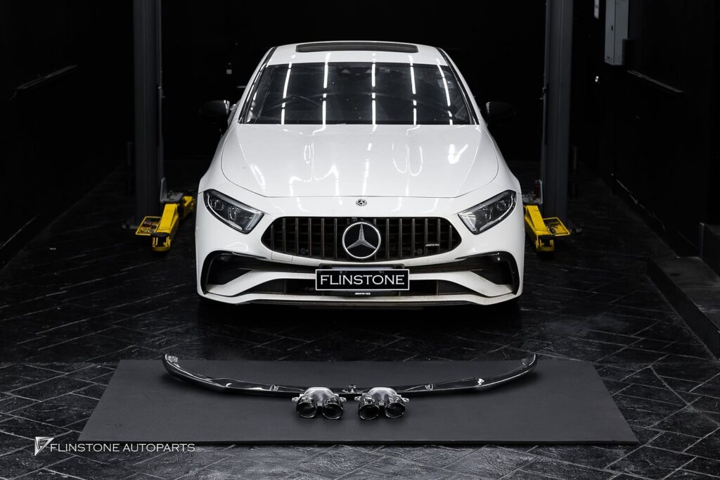 Mercedes-Benz C257 CLS-Class Coupe GTs Carbon Fiber Front Lip + CLS53 AMG Black Tailpipe