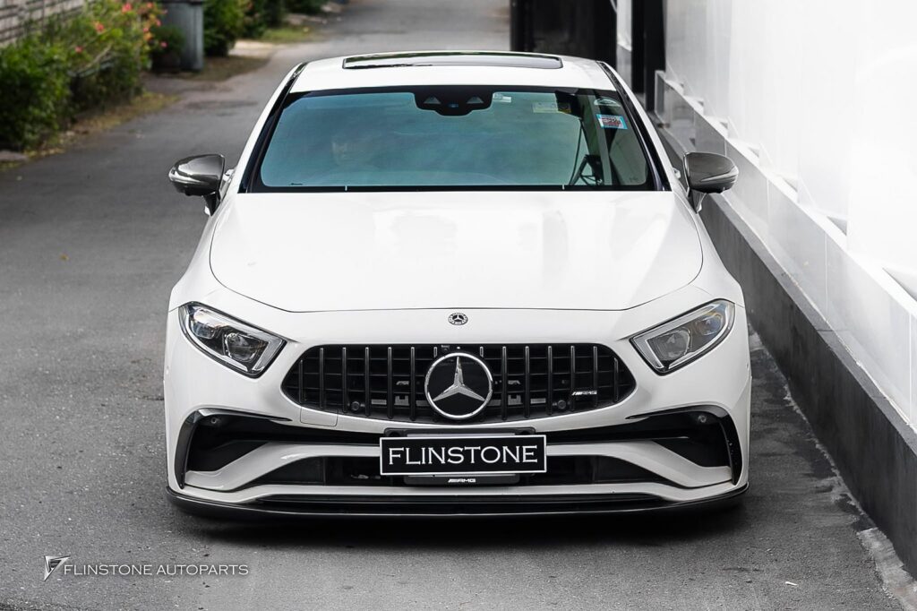 Mercedes-Benz C257 CLS-Class Coupe GTs Carbon Fiber Front Lip + CLS53 AMG Black Tailpipe