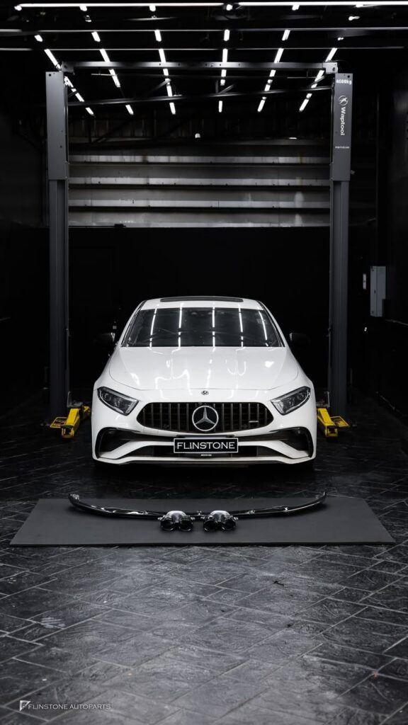 Mercedes-Benz C257 CLS-Class Coupe GTs Carbon Fiber Front Lip + CLS53 AMG Black Tailpipe
