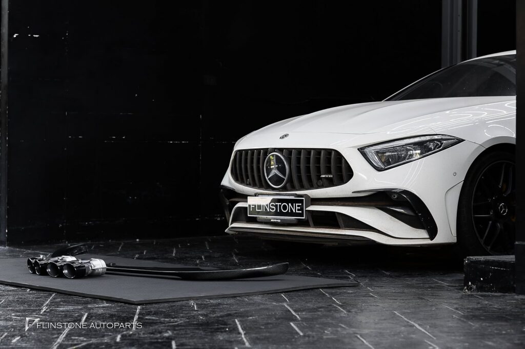 Mercedes-Benz C257 CLS-Class Coupe GTs Carbon Fiber Front Lip + CLS53 AMG Black Tailpipe