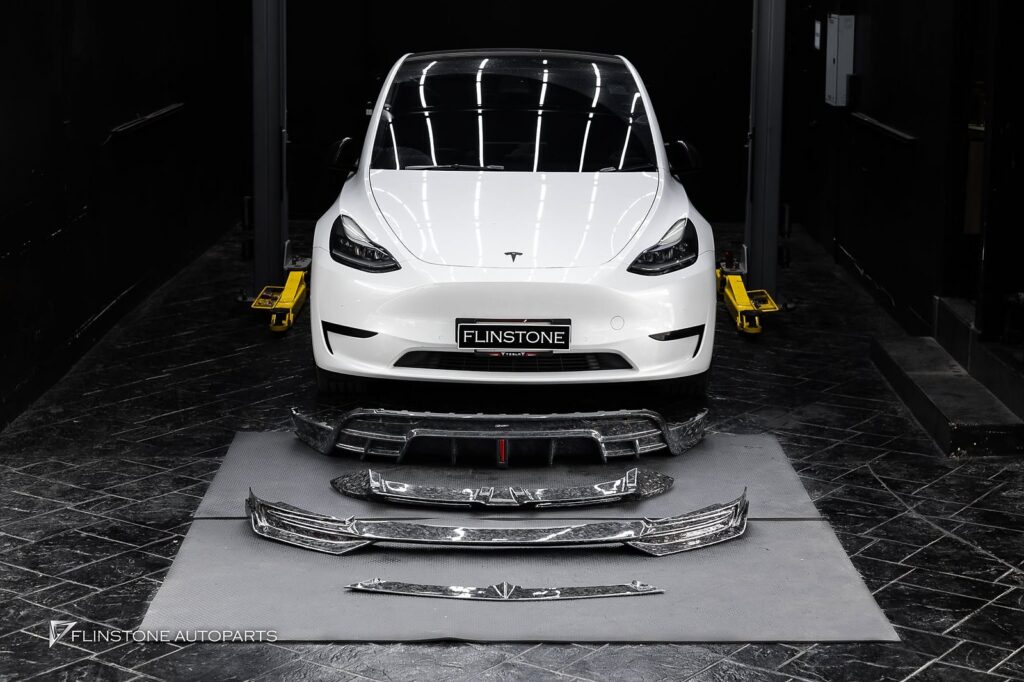 TESLA CMST Forged Carbon Front Lip + CMST Forged Carbon Rear Diffuser