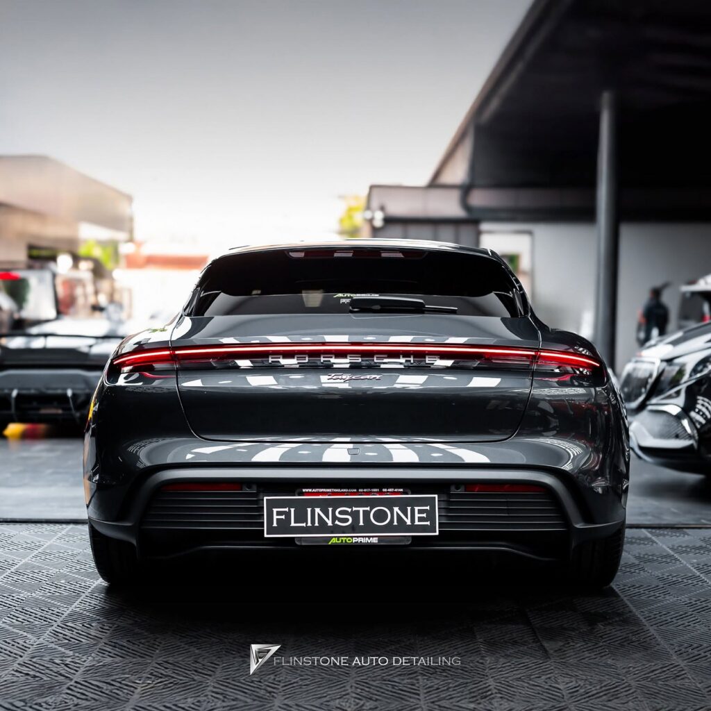 FLINSTONE AUTO DETAILING TAYCAN Cross Turismo chose clear paint protection film from DRESDENPROTECTION