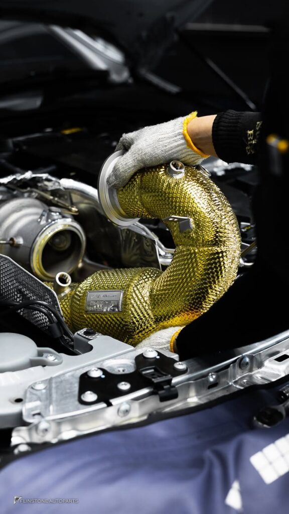 Mercedes-Benz C236 CLE-Class Coupe เต็มระบบชุดท่อ IPE ที่มาพร้อม Downpipe
