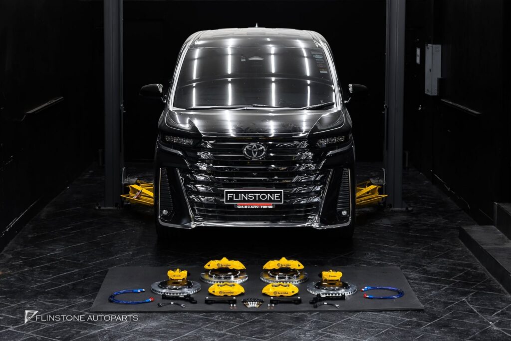 TOYOTA ALPHARD 40 Brake Kit installation Custom BREMBO GT yellow with
