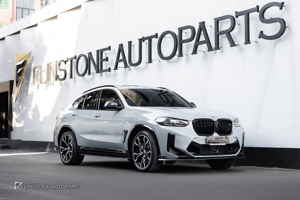 BMW X4 G02 LCI ติดตั้งไฟหน้าแท้ข้างขวาใหม่ และลิ้นหน้าคาร์บอนทรง