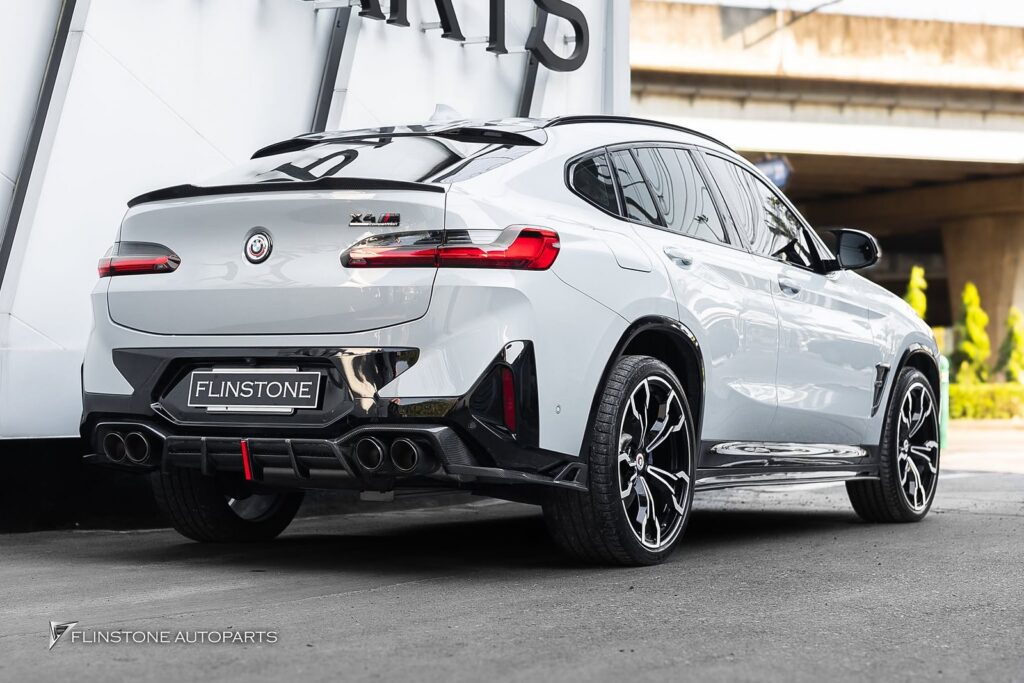 BMW X4 G02 LCI ติดตั้งไฟหน้าแท้ข้างขวาใหม่ และลิ้นหน้าคาร์บอนทรง