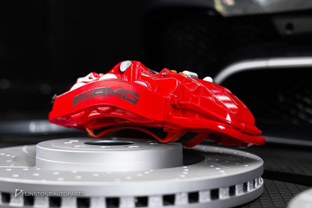 Mercedes-Benz GLE-Class getting ready to fit the body kit GLE63 AMG with a red brake kit A