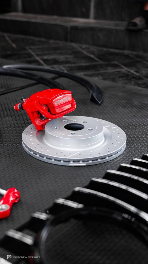 Mercedes-Benz GLE-Class getting ready to fit the body kit GLE63 AMG with a red brake kit A