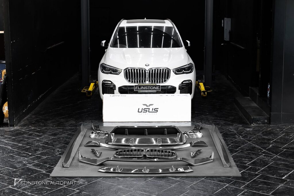 BMW G05 X5 GTs Carbon Fiber Front Lip + USUS Autoclave Carbon Fiber Front G