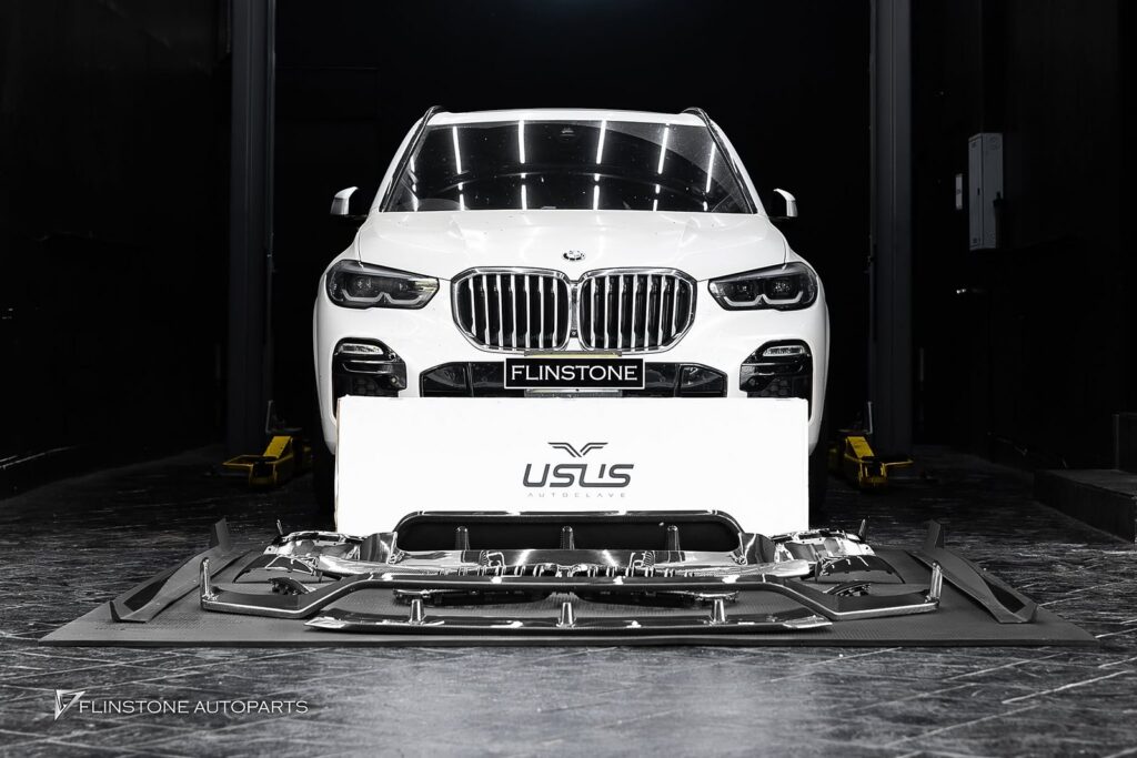 BMW G05 X5 GTs Carbon Fiber Front Lip + USUS Autoclave Carbon Fiber Front G
