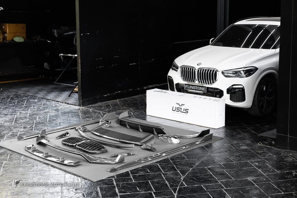 BMW G05 X5 GTs Carbon Fiber Front Lip + USUS Autoclave Carbon Fiber Front G