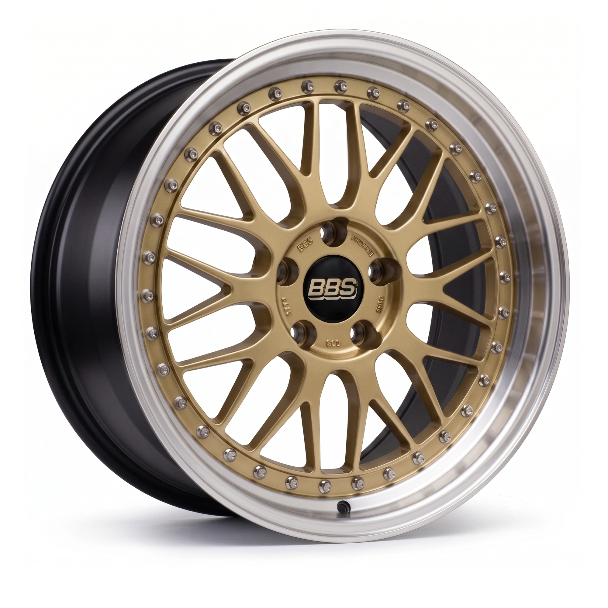 ล้อ BBS LM ของแท้ สี Matte Gold Disk / Silver Diamond-Cut Rim (MGL-SLD)