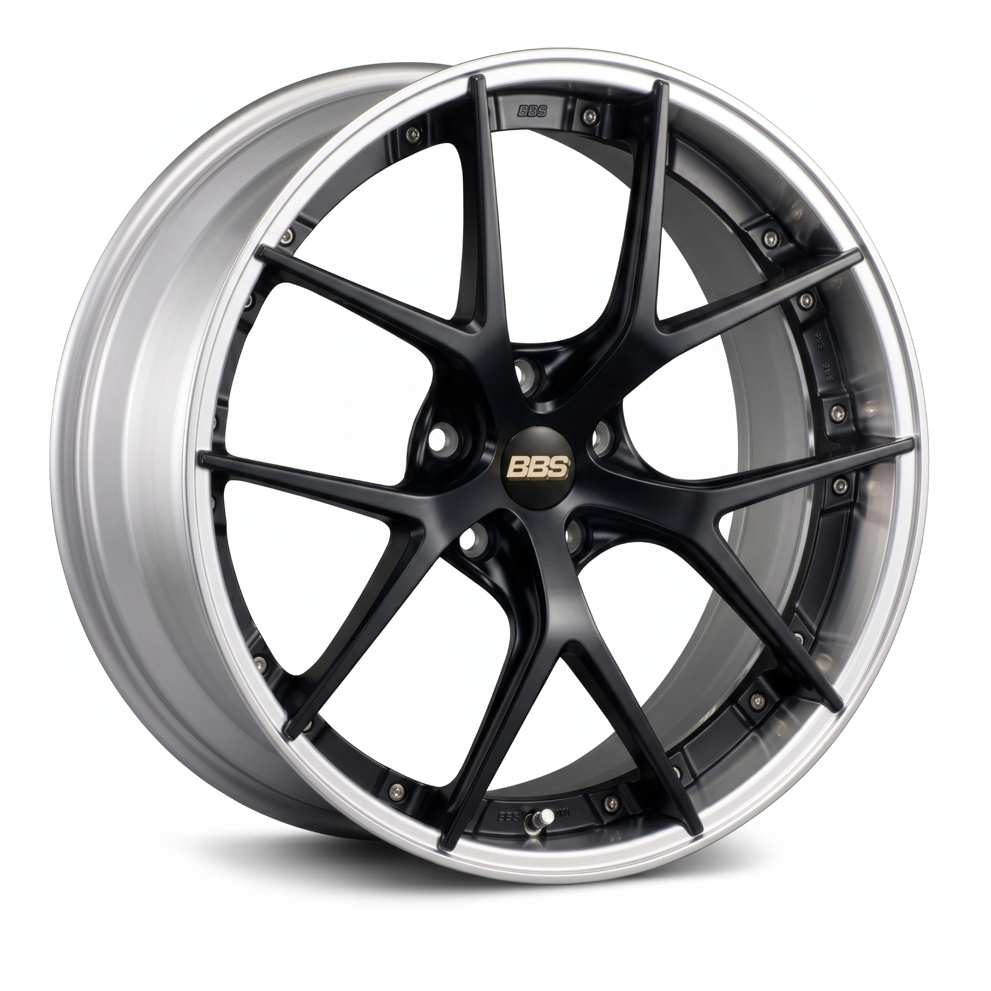 ล้อ BBS RI-S ของแท้ สี Disk Matte Black / Rim Silver Painted Diamond-Cut (MB-SLD)