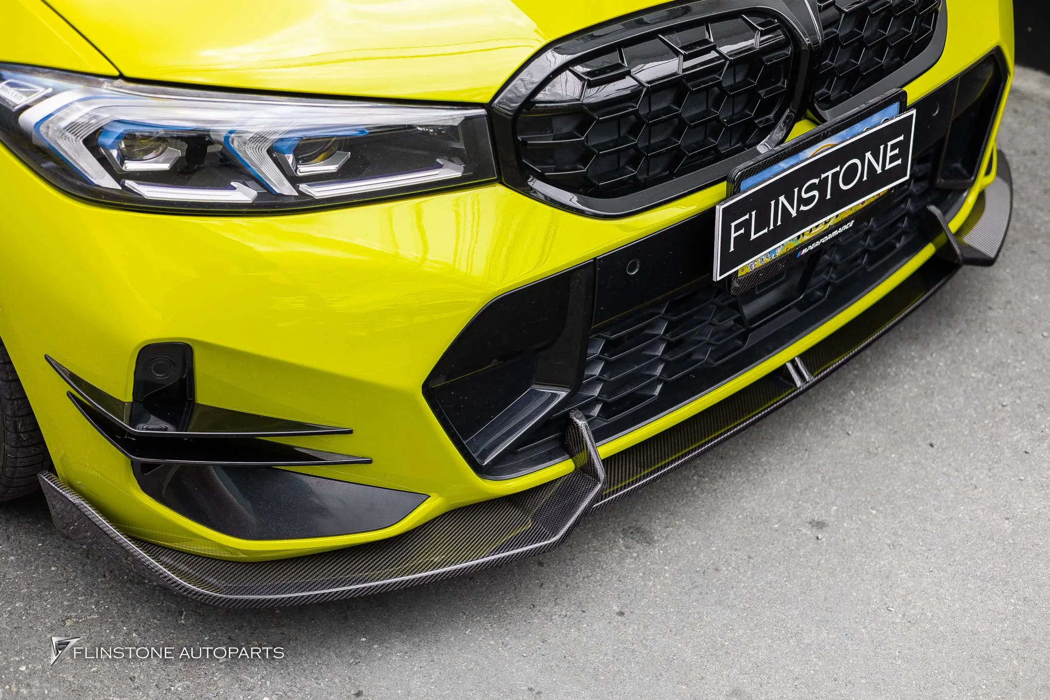 BMW G20 Series 3 LCI ติดตั้งลิ้นหน้าคาร์บอน