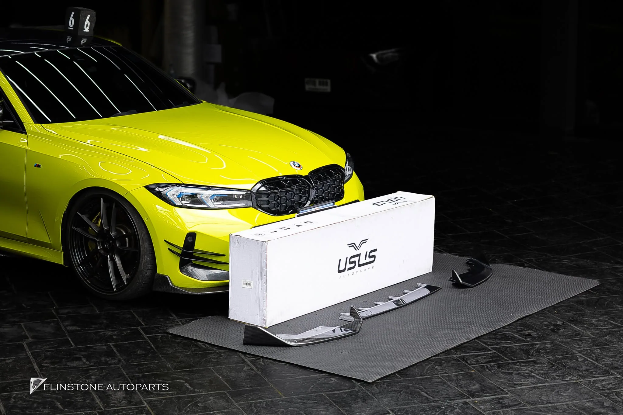 BMW G20 Series 3 LCI ติดตั้งลิ้นหน้าคาร์บอน