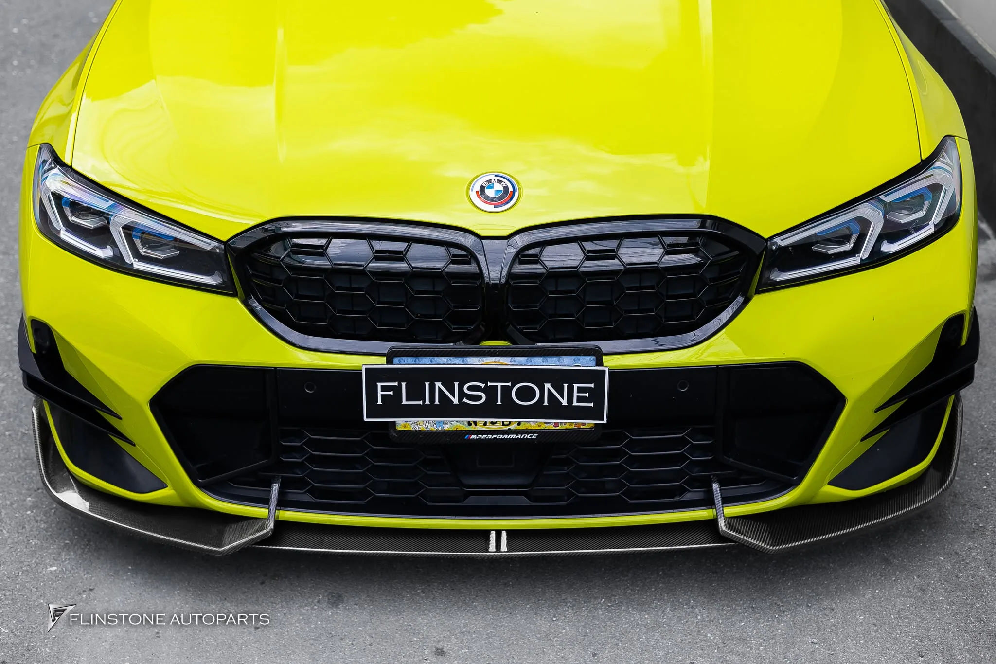 BMW G20 Series 3 LCI ติดตั้งลิ้นหน้าคาร์บอน