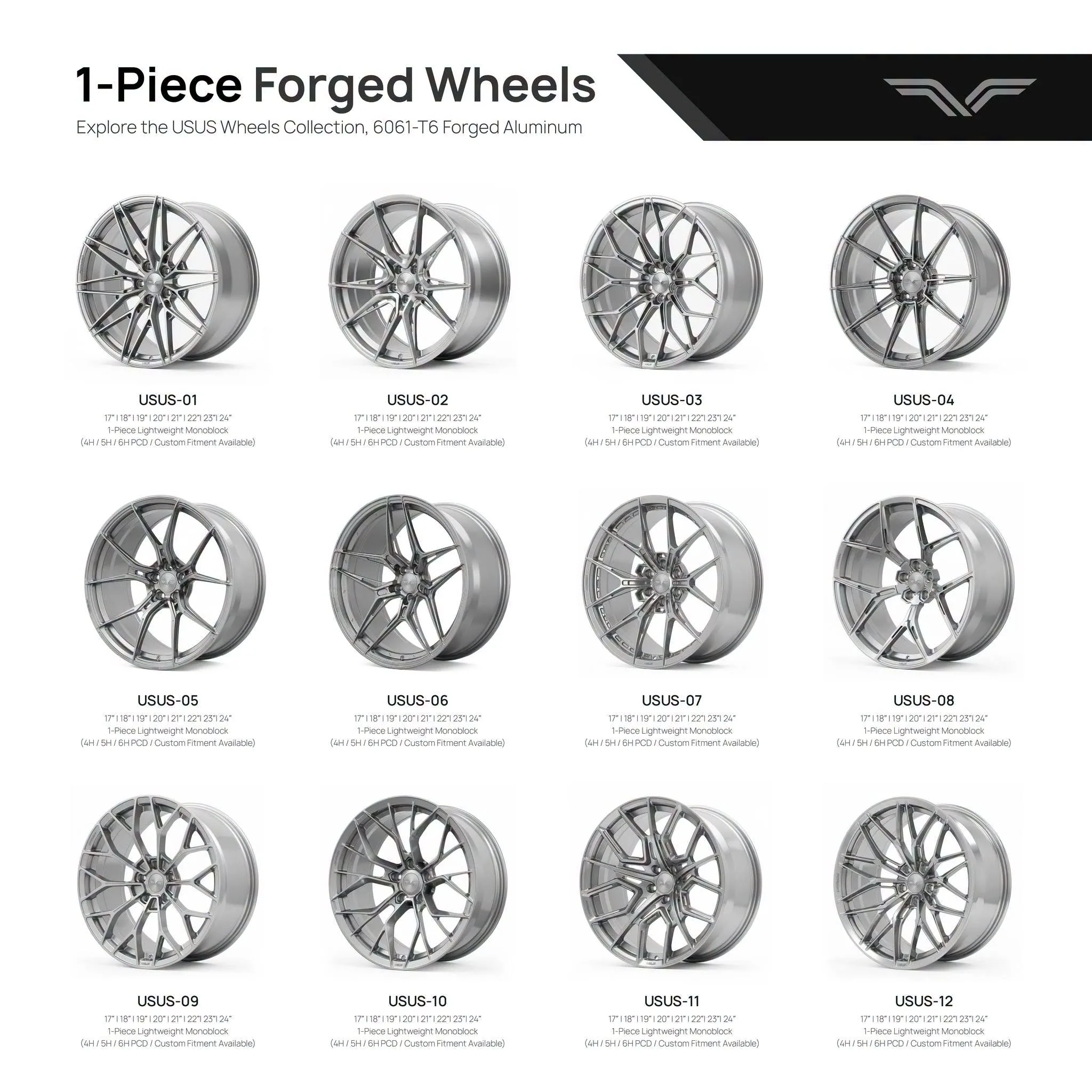 ล้อฟอร์จแท้ USUS Forged Wheel สั่งตัดได้ทุกรุ่น 18–24 นิ้ว