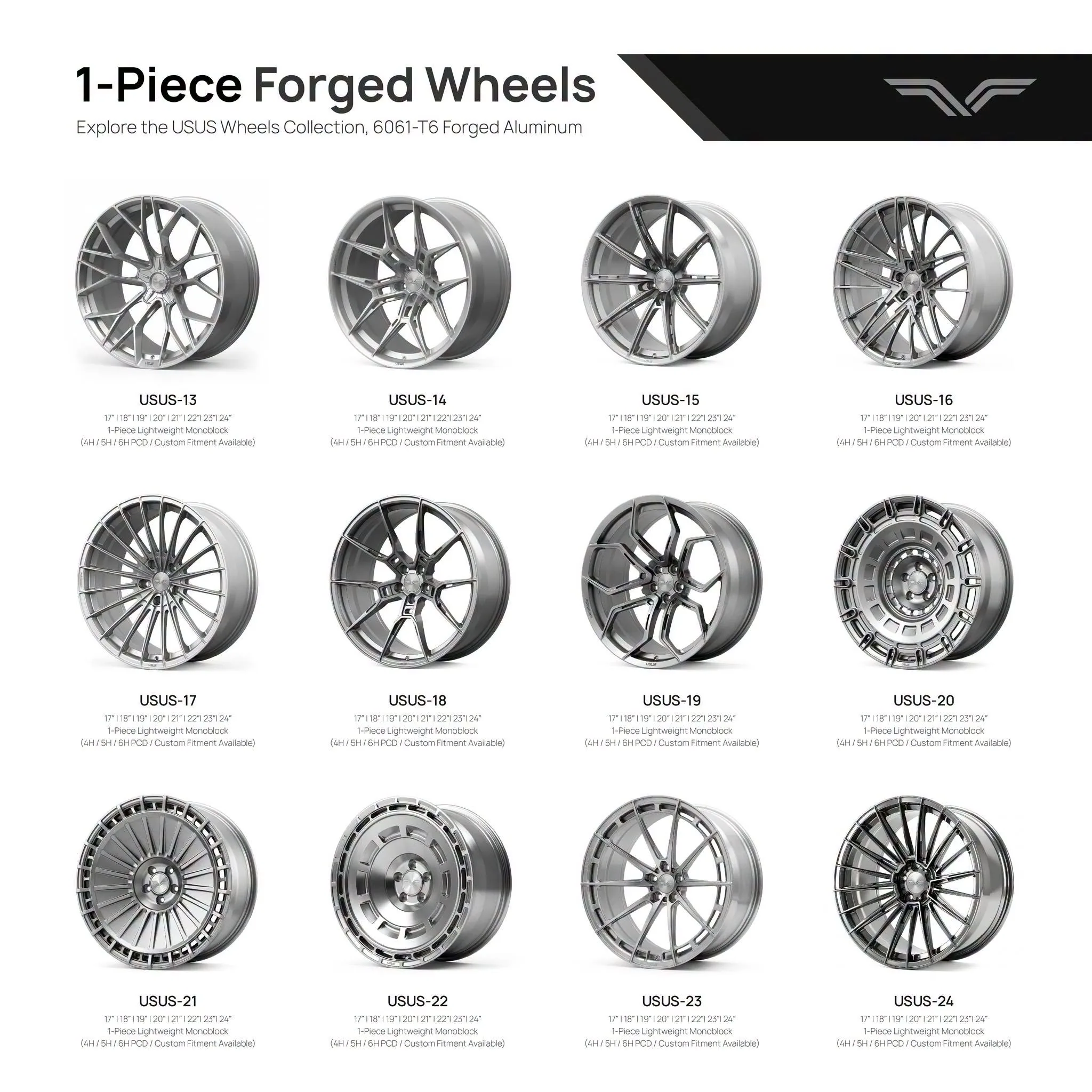 ล้อฟอร์จแท้ USUS Forged Wheel สั่งตัดได้ทุกรุ่น 18–24 นิ้ว