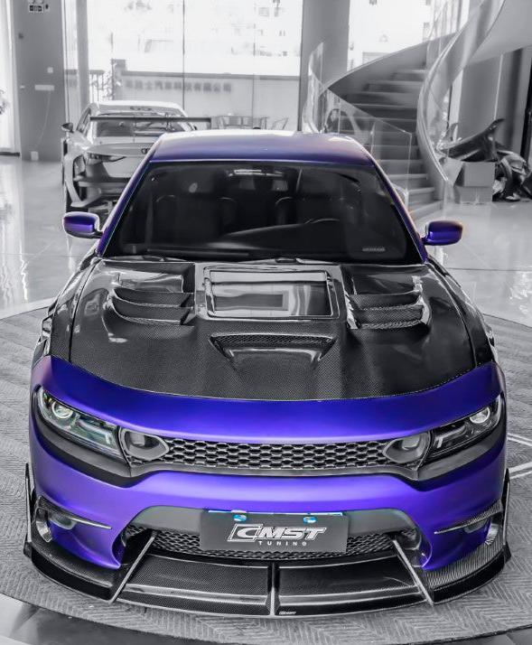 ลิ้นหน้าคาร์บอนไฟเบอร์/FRP CMST สำหรับ Dodge Charger 2015-2023