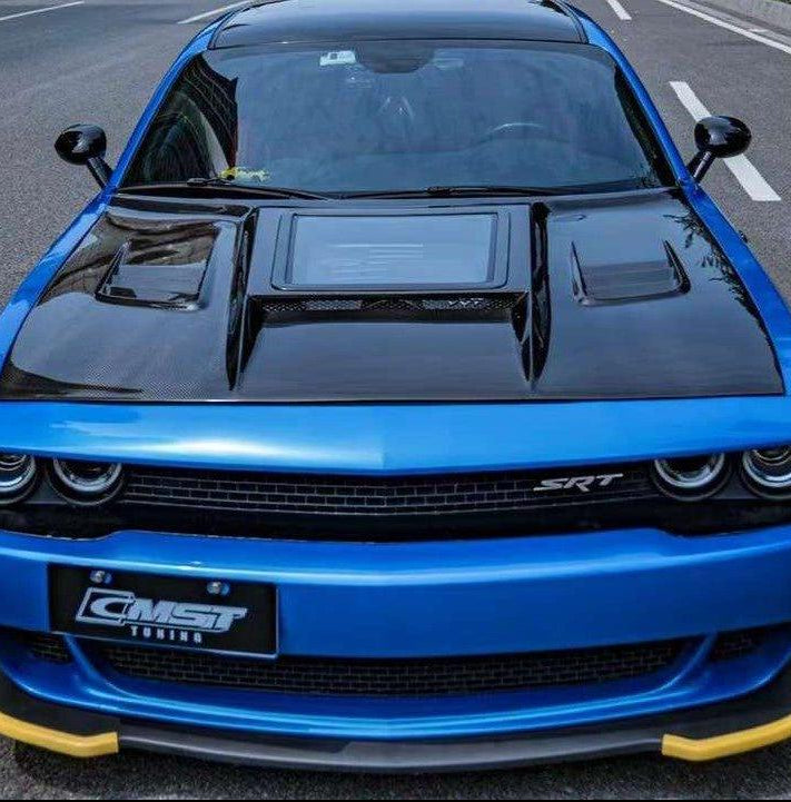 ฝากระโปรงหน้าคาร์บอนไฟเบอร์/FRP CMST สำหรับ Dodge Challenger 2008-2023