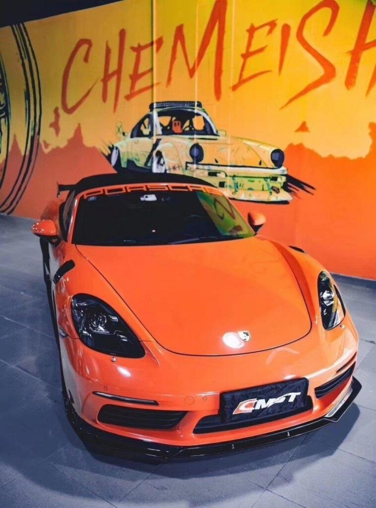 前唇 CMST 款式前铲，适用于 Porsche 718 Cayman 2017-ON