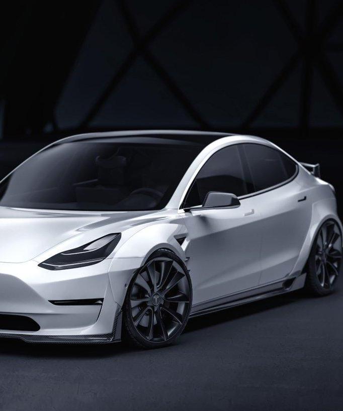 สเกิร์ตข้าง CMST ทรง V4 สำหรับ Tesla Model 3 2017-2023
