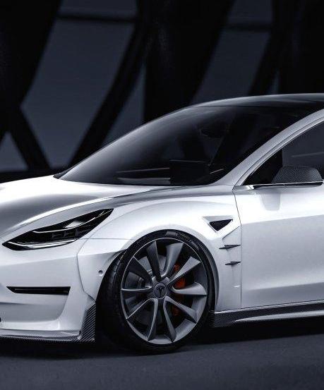 ไวด์บอดี้ Fender ทรงแฟลร์ และ ซุ้มล้อ โดย CMST Tuning สำหรับ Tesla Model 3 Performance Long Range Standard Base 2017-2023