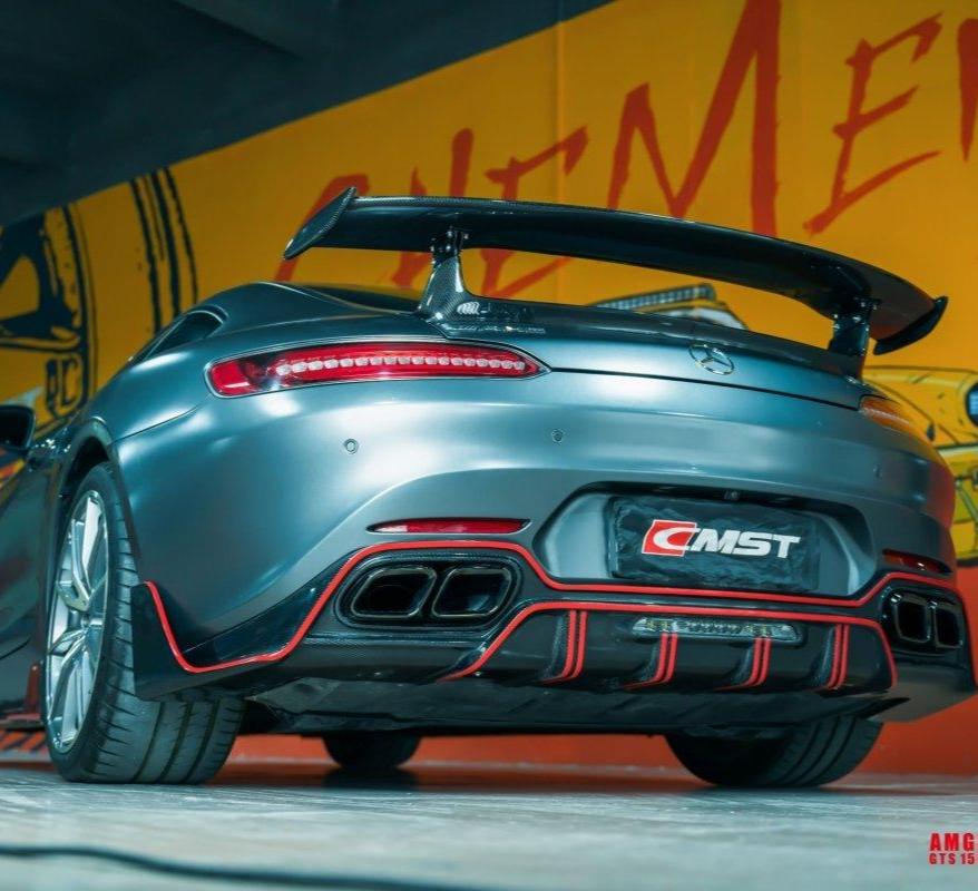 ปีก/สปอยเลอร์หลังคาร์บอนไฟเบอร์/FRP CMST ทรง V1 สำหรับ Mercedes-Benz AMG GT C190