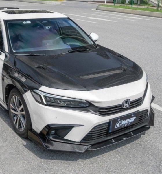 ลิ้นหน้า CMST ทรง สปลิตเตอร์ สำหรับ Honda Civic 11th Gen 2022-2024