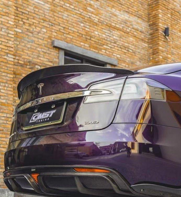 ปีก/สปอยเลอร์หลัง CMST ทรง ปากเป็ด สำหรับ Tesla Model S