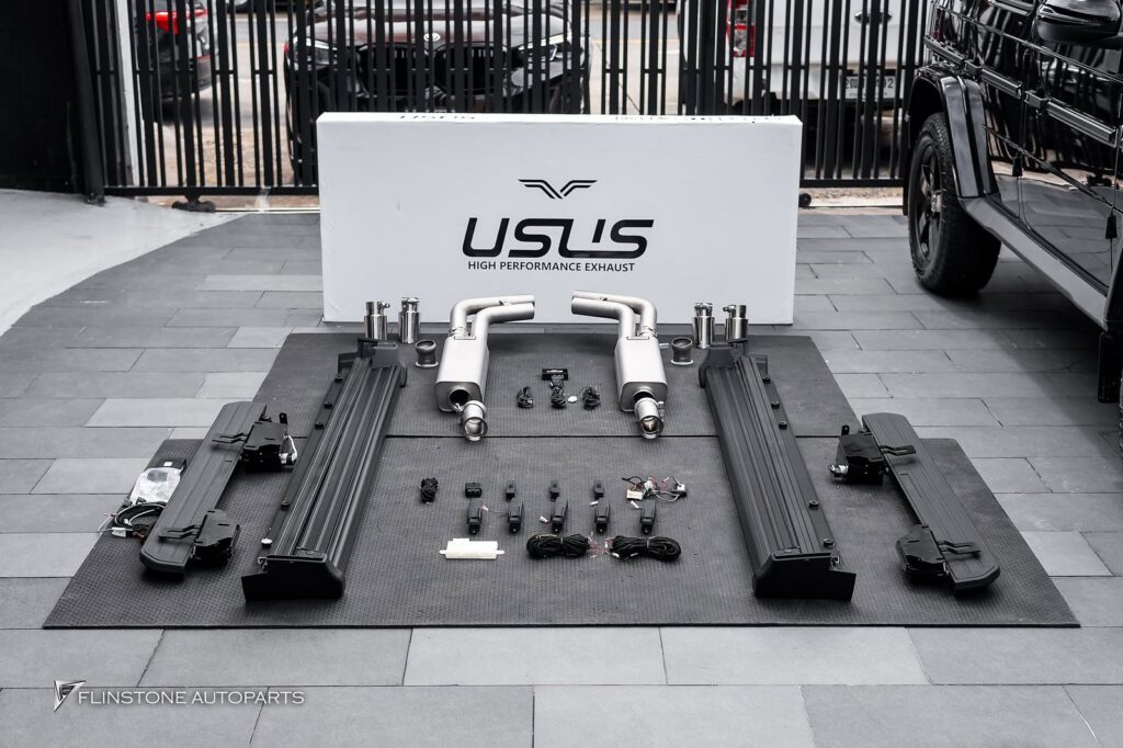 Mercedes-Benz W464 G-Class USUS Titanium Exhaust + Auto Side Running Board