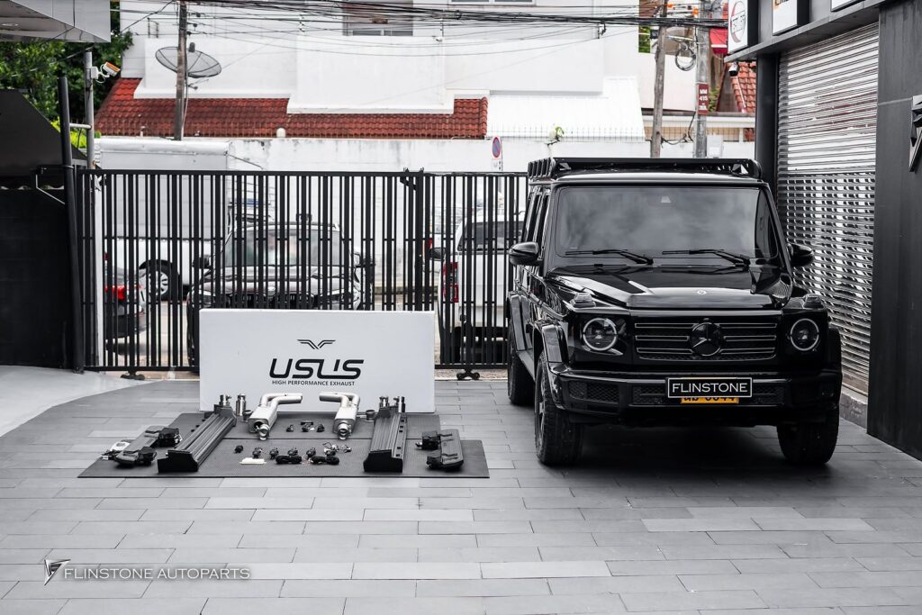 Mercedes-Benz W464 G-Class USUS Titanium Exhaust + Auto Side Running Board