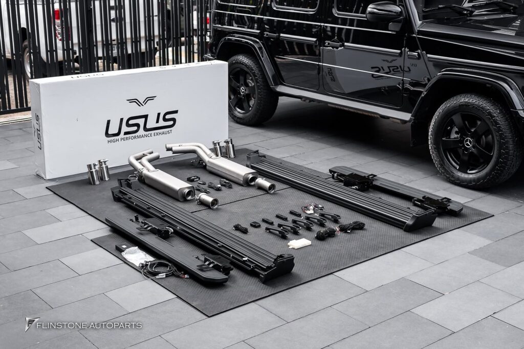 Mercedes-Benz W464 G-Class USUS Titanium Exhaust + Auto Side Running Board