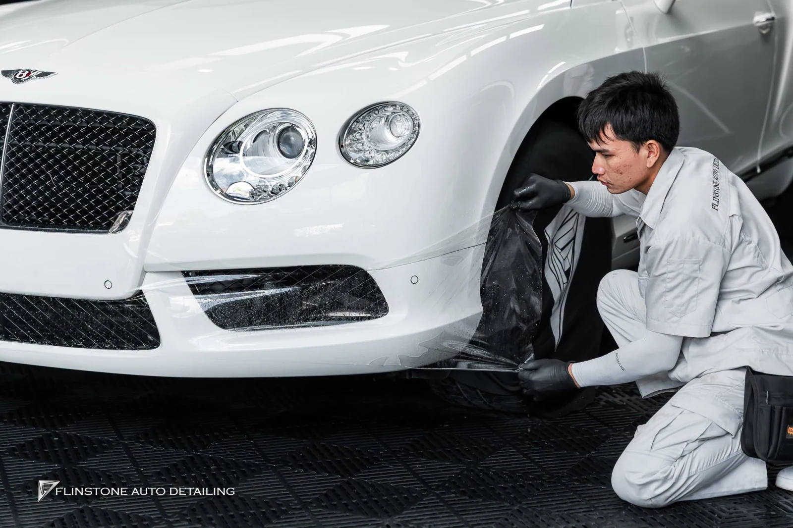 Bentley Continental GT new front bumper set fitted with a fresh respray