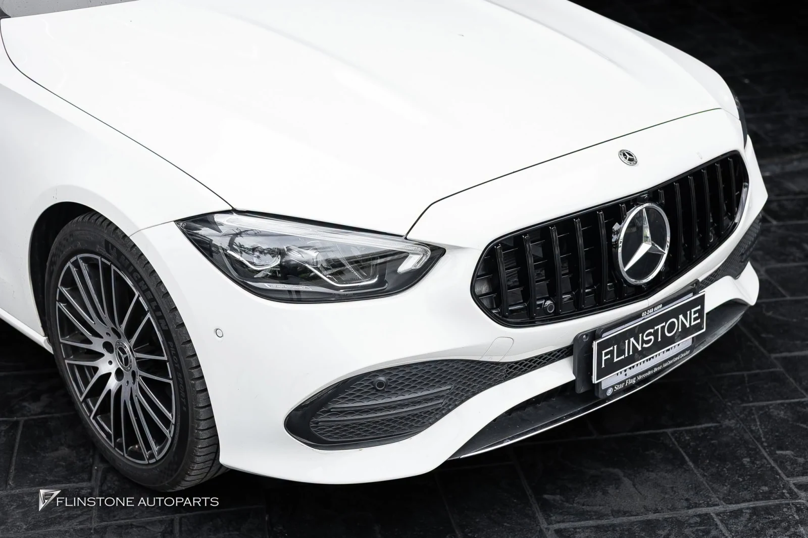 black front grille fitted in the style of GT C63 for W206 C-Class