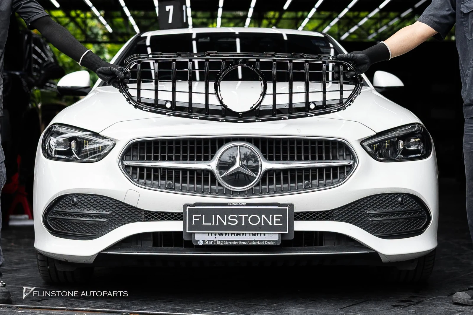 black front grille fitted in the style of GT C63 for W206 C-Class