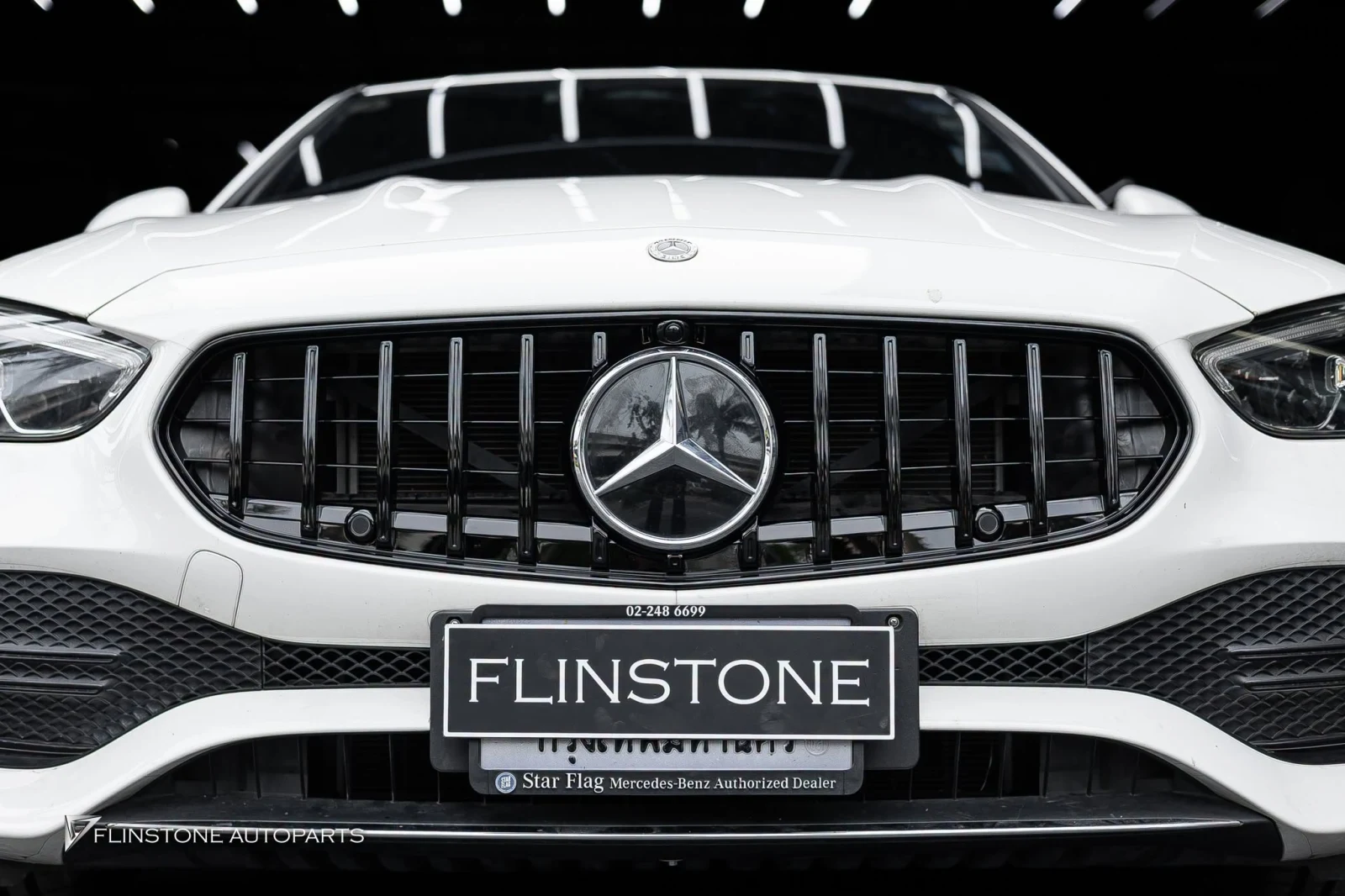 black front grille fitted in the style of GT C63 for W206 C-Class