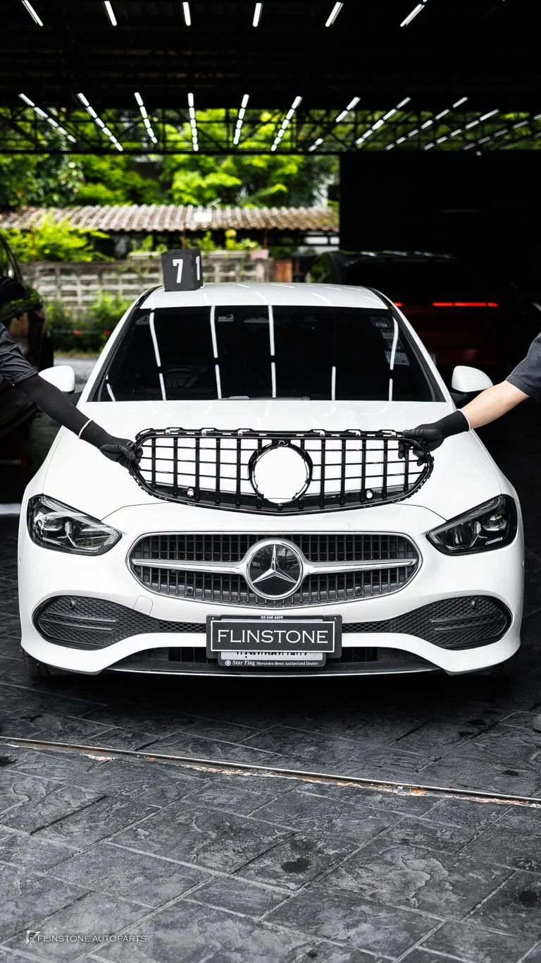 black front grille fitted in the style of GT C63 for W206 C-Class