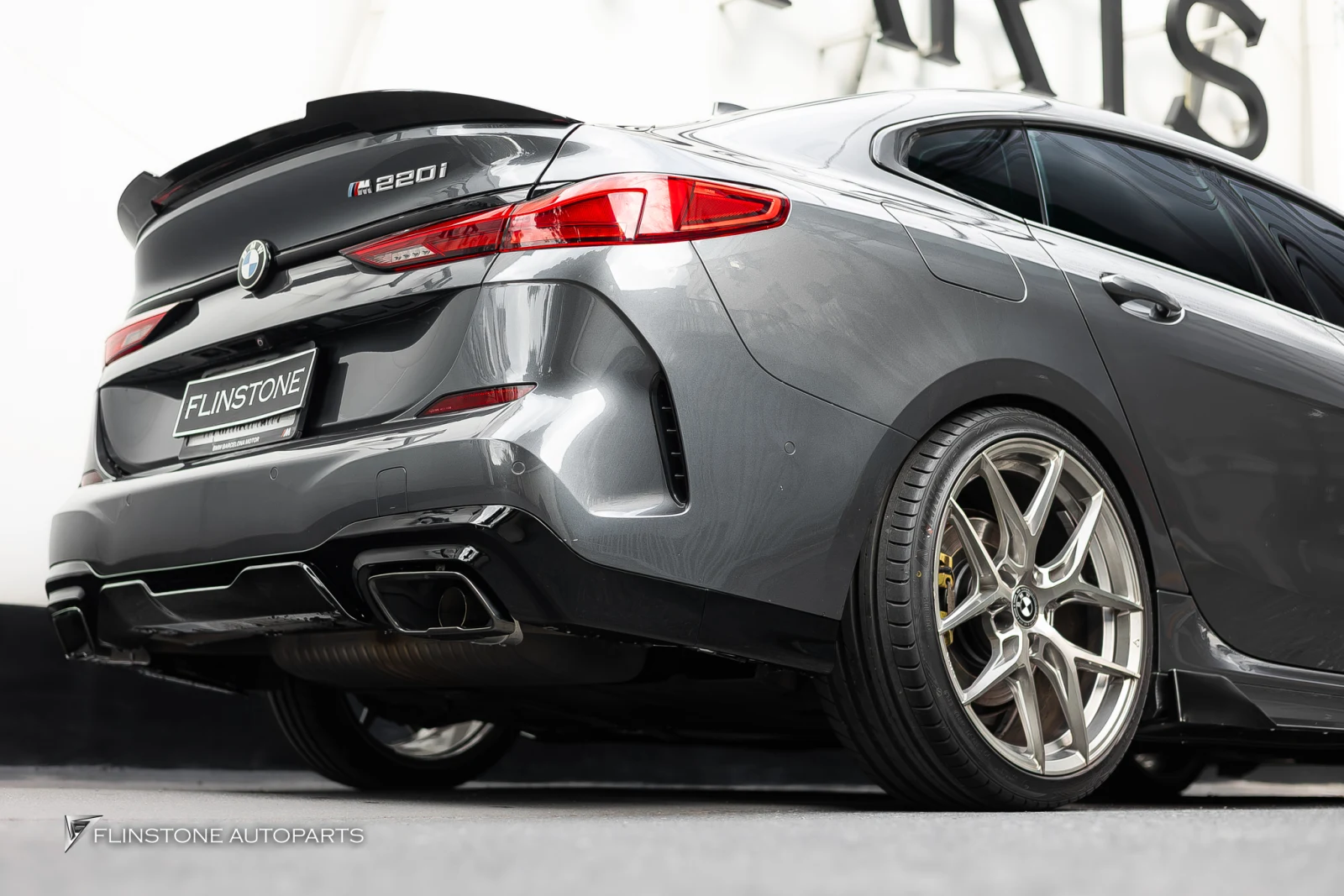 BMW F44 Series 2 rear diffuser with black exhaust tips style M235i