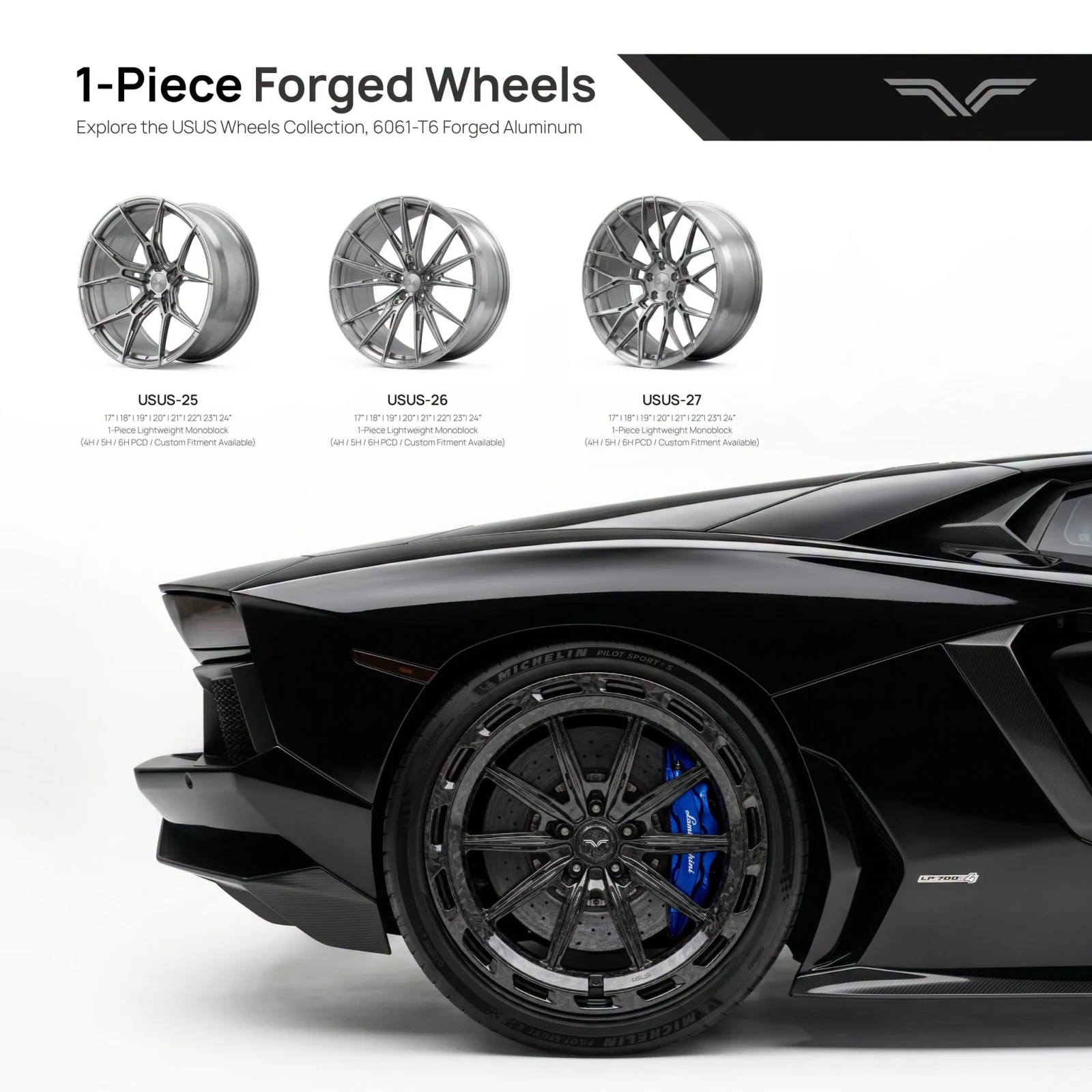 正品锻造轮毂 USUS Forged Wheel 全系车型可定制 18–24 英寸