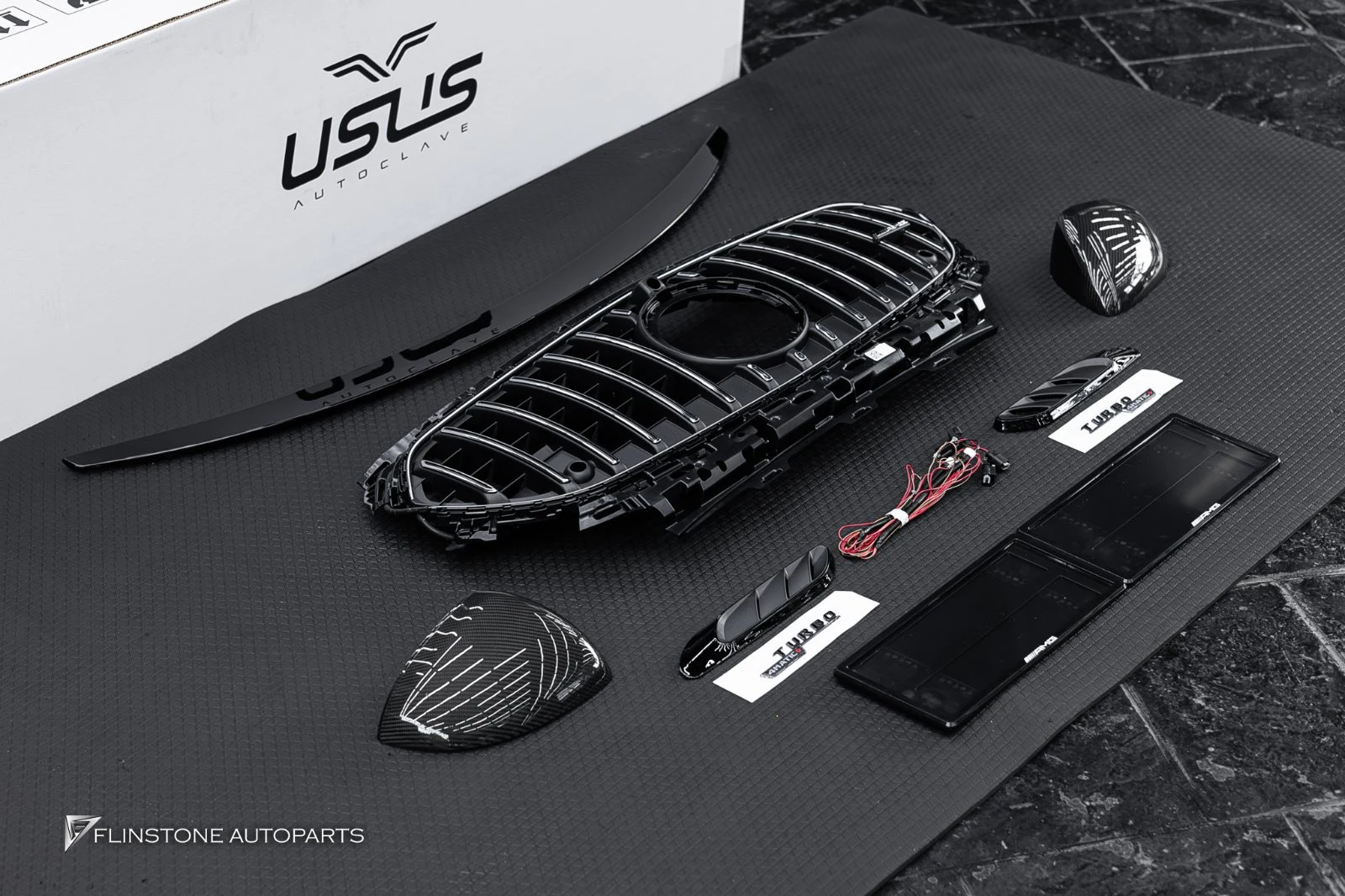 W214 E-Class Front Grille — real installation work at Flinstone Autoparts