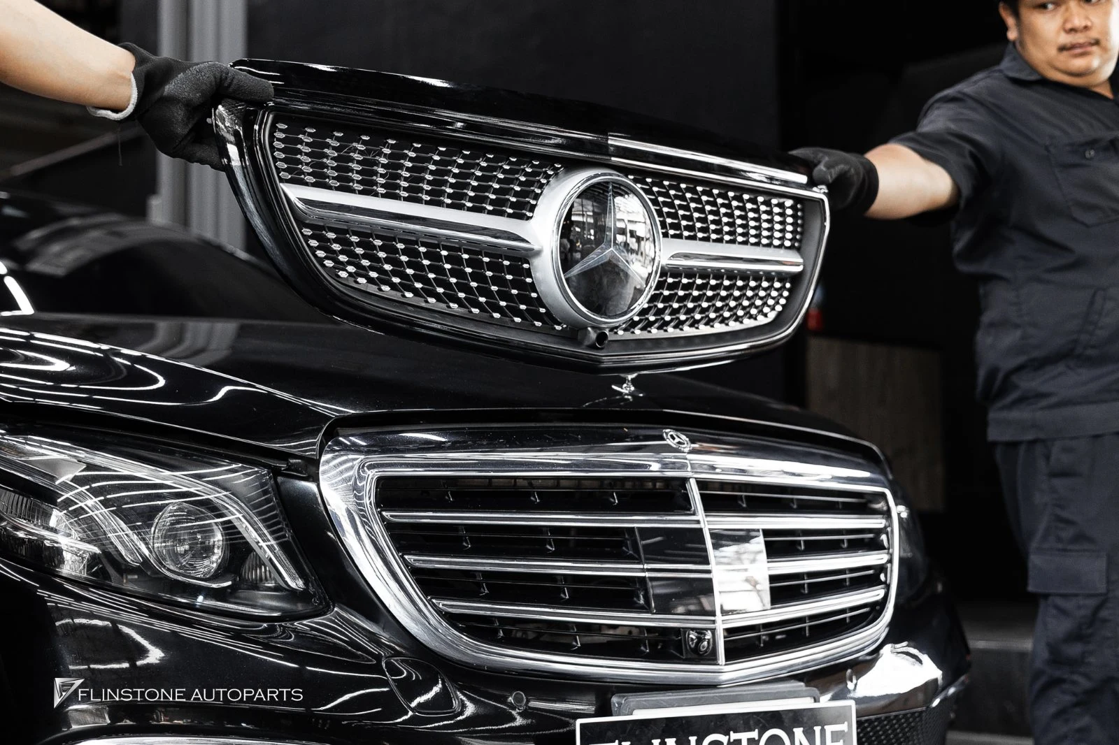 W213 E-Class กระจังหน้า — ผลงานติดตั้งจริงที่ Flinstone Autoparts